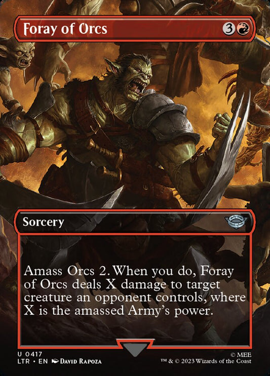 Foray of Orcs (Borderless) - (Foil): The Lord of the Rings: Tales of Middle-earth