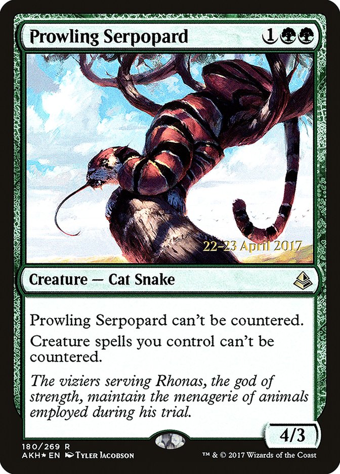 Prowling Serpopard (Prerelease) (Amonkhet) - (Foil): Amonkhet Promos