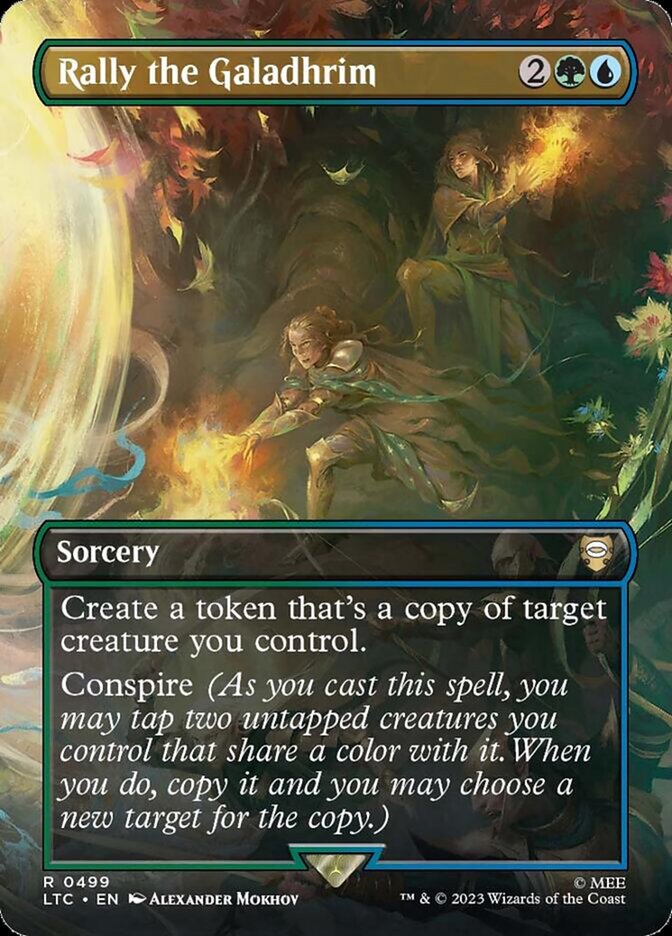 Rally the Galadhrim (Borderless) - (Foil): Tales of Middle-earth Commander