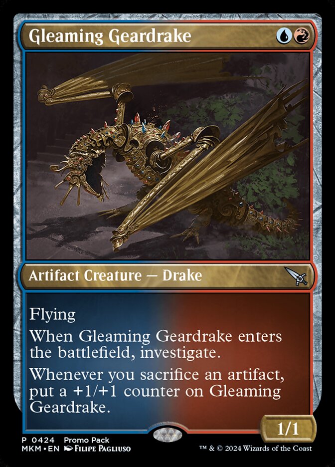 Gleaming Geardrake (Promo Pack) (Murders at Karlov Manor): Murders at Karlov Manor