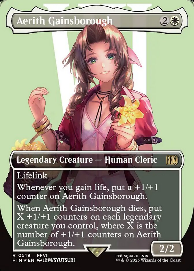Aerith Gainsborough (Borderless) (Surge Foil) - (Foil): Final Fantasy