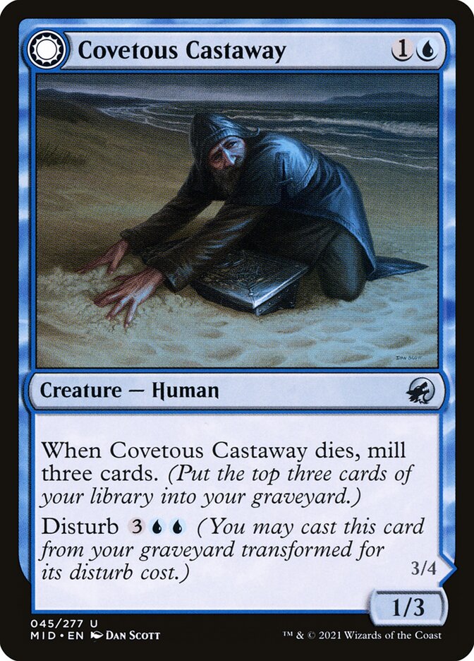 Covetous Castaway // Ghostly Castigator - (Foil): Innistrad: Midnight Hunt