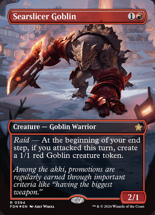 Searslicer Goblin (Borderless) (Mana Foil) - (Foil): Foundations