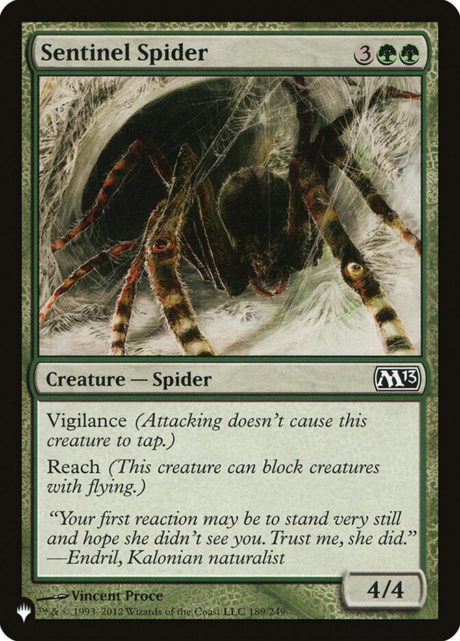 Sentinel Spider: The List
