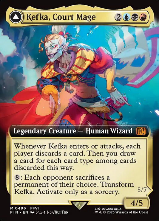 Kefka, Court Mage // Kefka, Ruler of Ruin (#496) (Extended Art): Final Fantasy