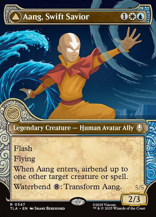 Aang, Swift Savior // Aang and La, Ocean's Fury (#347) (Showcase): Avatar: The Last Airbender