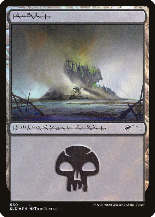 Swamp (Secret Lair) (#560) (Phyrexian) - (Foil): Secret Lair Drop