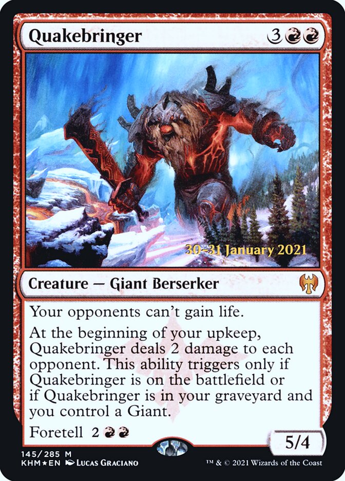 Quakebringer (Prerelease) (Kaldheim) - (Foil): Kaldheim Promos