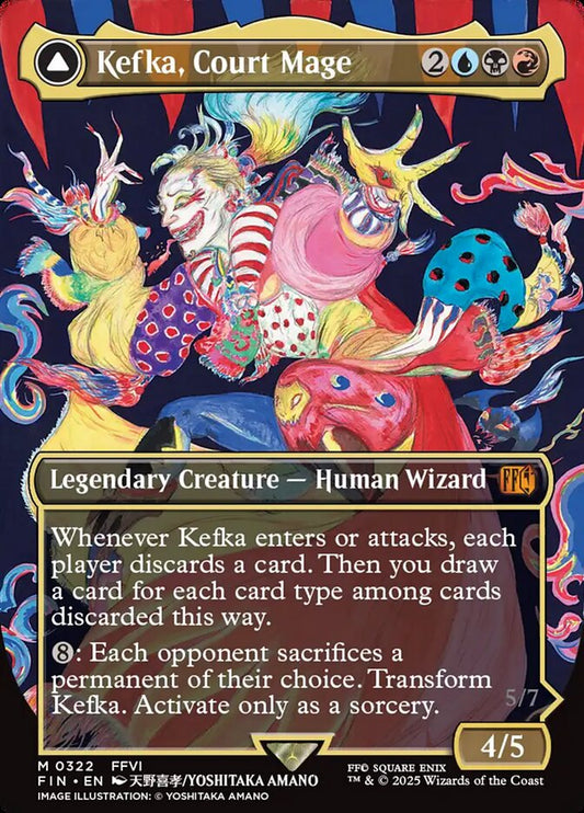 Kefka, Court Mage // Kefka, Ruler of Ruin (#322) (Borderless) - (Foil): Final Fantasy