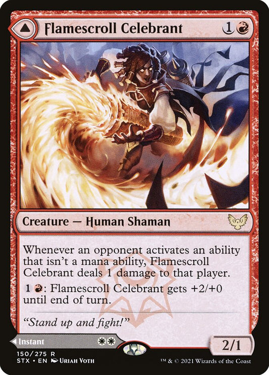 Flamescroll Celebrant // Revel in Silence - (Foil): Strixhaven: School of Mages