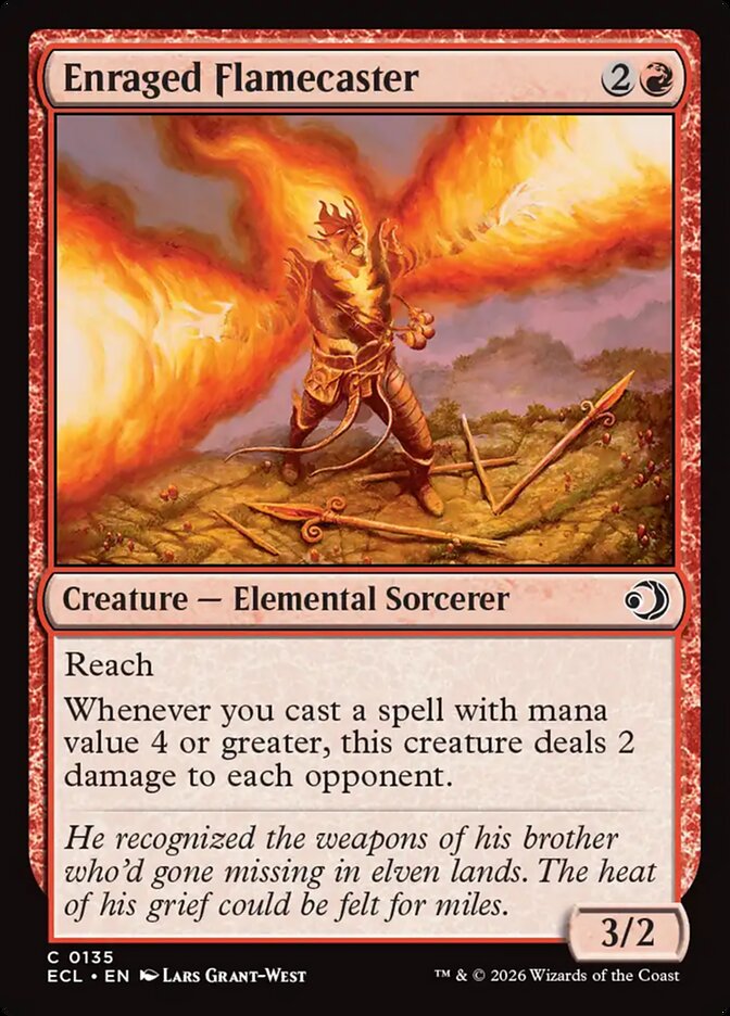 Enraged Flamecaster - (Foil): Lorwyn Eclipsed