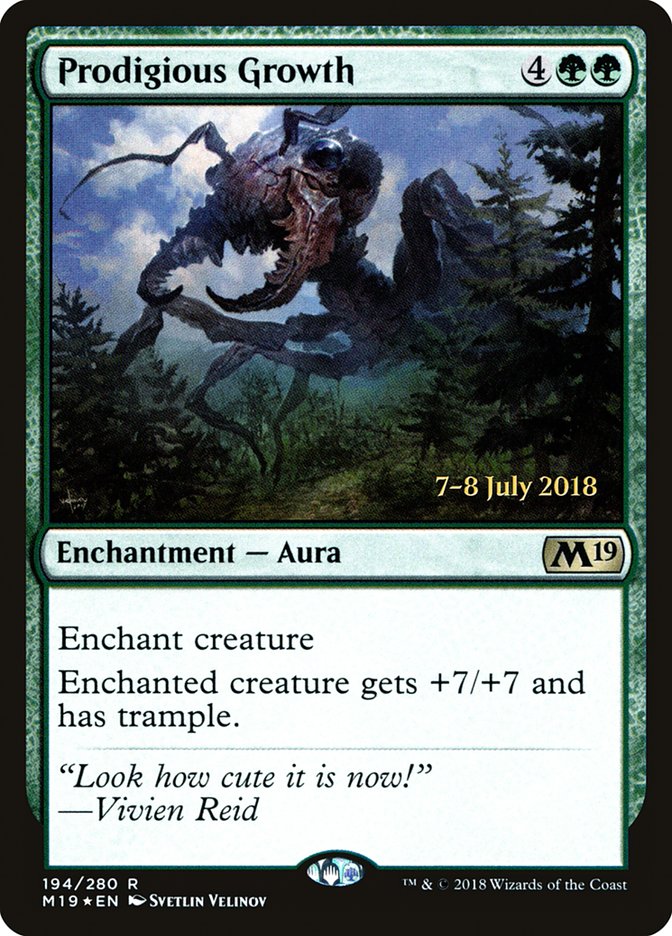 Prodigious Growth (Prerelease) (Core Set 2019) - (Foil): Core Set 2019 Promos