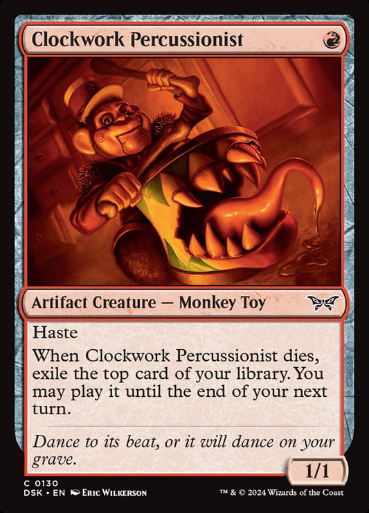 Clockwork Percussionist (#130) - (Foil): Duskmourn: House of Horror