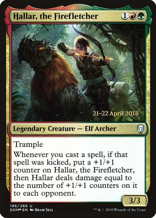 Hallar, the Firefletcher (Prerelease) (Dominaria) - (Foil): Dominaria Promos
