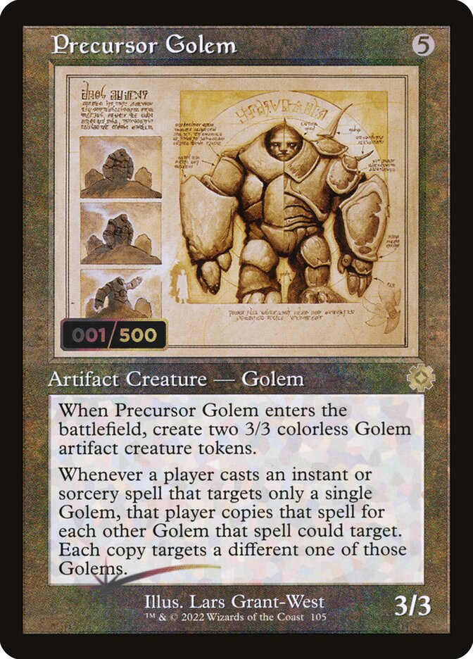 Precursor Golem (#105) (Retro Frame) - (Foil): The Brothers' War Retro Artifacts