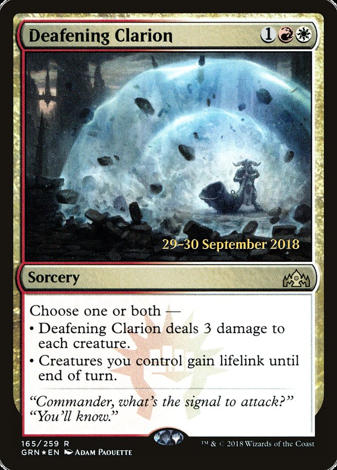 Deafening Clarion (Prerelease) (Guilds of Ravnica) - (Foil): Guilds of Ravnica Promos