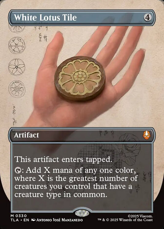 White Lotus Tile (Borderless) - (Foil): Avatar: The Last Airbender