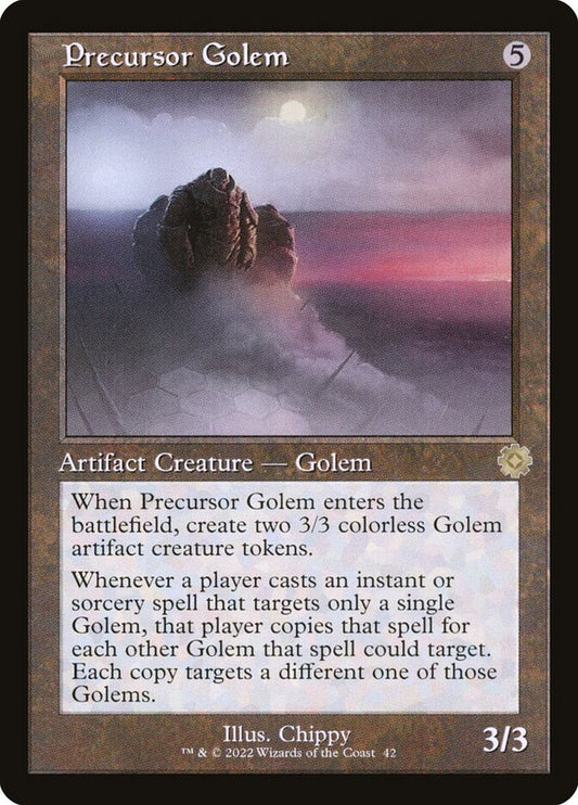 Precursor Golem (#042) (Retro Frame) - (Foil): The Brothers' War Retro Artifacts