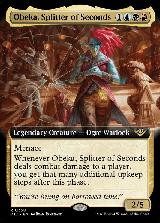 Obeka, Splitter of Seconds (Extended Art) - (Foil): Outlaws of Thunder Junction