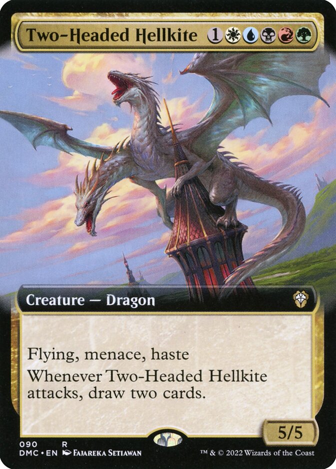 Two-Headed Hellkite (Extended Art): Dominaria United Commander