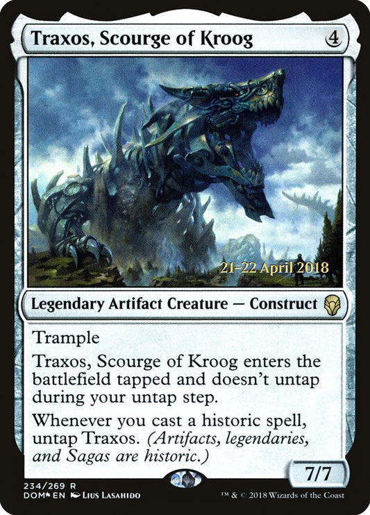 Traxos, Scourge of Kroog (Prerelease) (Dominaria) - (Foil): Dominaria Promos
