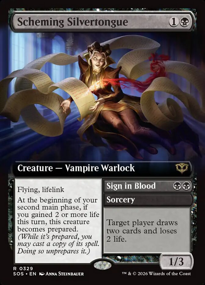 Scheming Silvertongue // Sign in Blood - (Foil): Secrets of Strixhaven