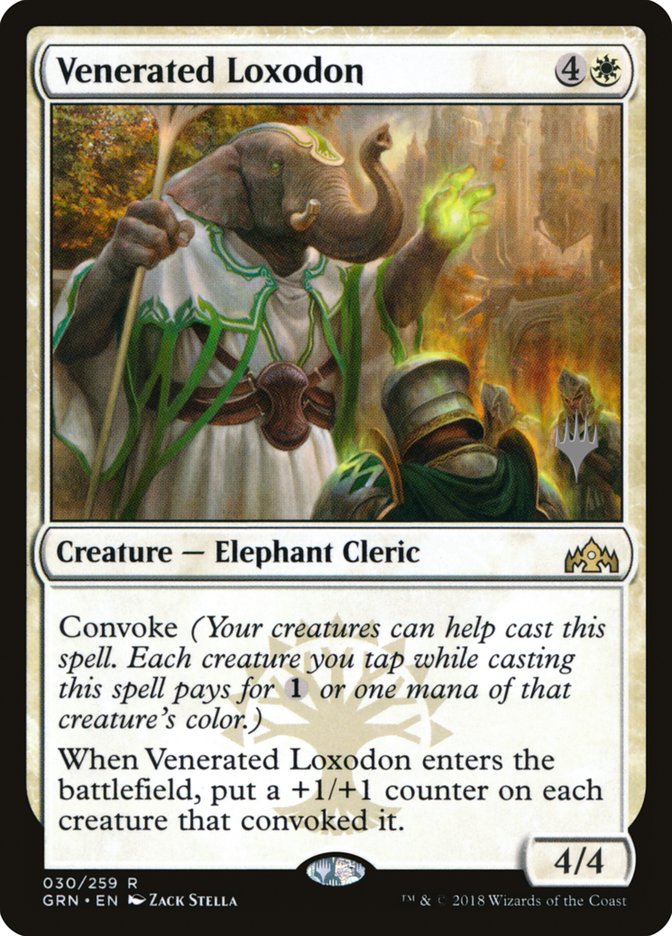 Venerated Loxodon (Promo Pack) (Guilds of Ravnica): Guilds of Ravnica Promos