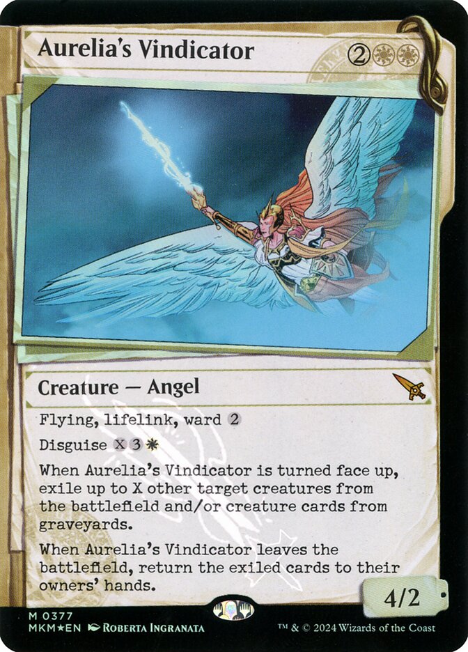 Aurelia's Vindicator (Showcase) (Invisible Ink Foil) - (Foil): Murders at Karlov Manor