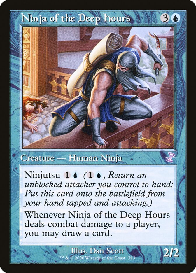 Ninja of the Deep Hours (Retro Frame) - (Foil): Time Spiral Remastered