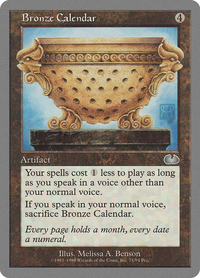 Bronze Calendar: Unglued