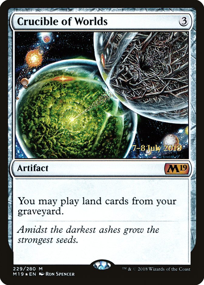 Crucible of Worlds (Prerelease) (Core Set 2019) - (Foil): Core Set 2019 Promos
