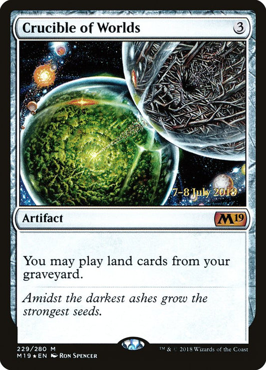 Crucible of Worlds (Prerelease) (Core Set 2019) - (Foil): Core Set 2019 Promos