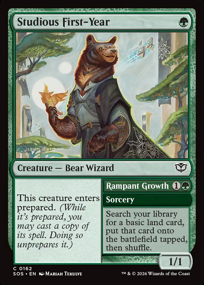 Studious First-Year // Rampant Growth - (Foil): Secrets of Strixhaven