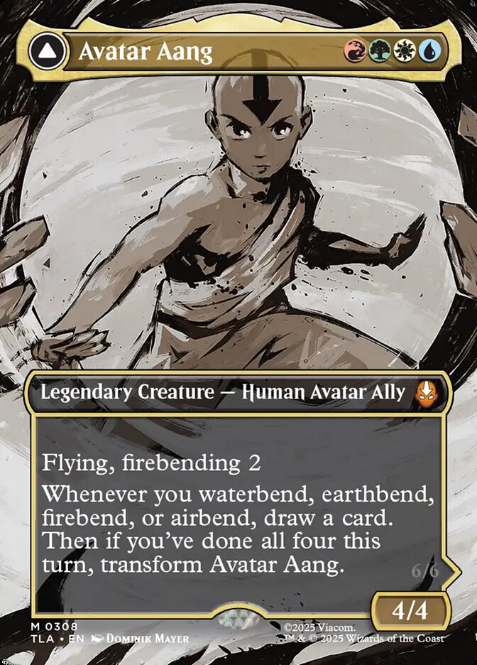 Avatar Aang // Aang, Master of Elements (#308) (Borderless) - (Foil): Avatar: The Last Airbender