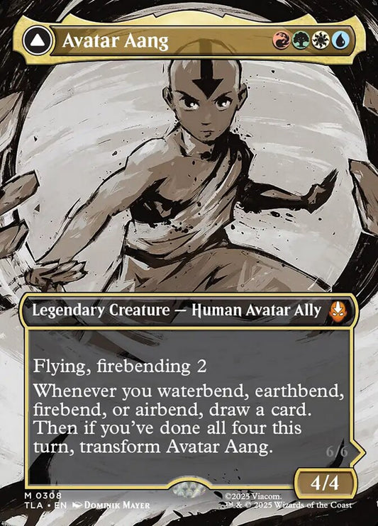 Avatar Aang // Aang, Master of Elements (#308) (Borderless) - (Foil): Avatar: The Last Airbender
