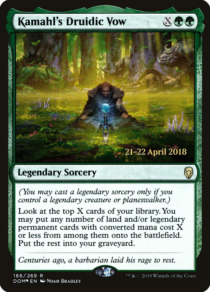 Kamahl's Druidic Vow (Prerelease) (Dominaria) - (Foil): Dominaria Promos