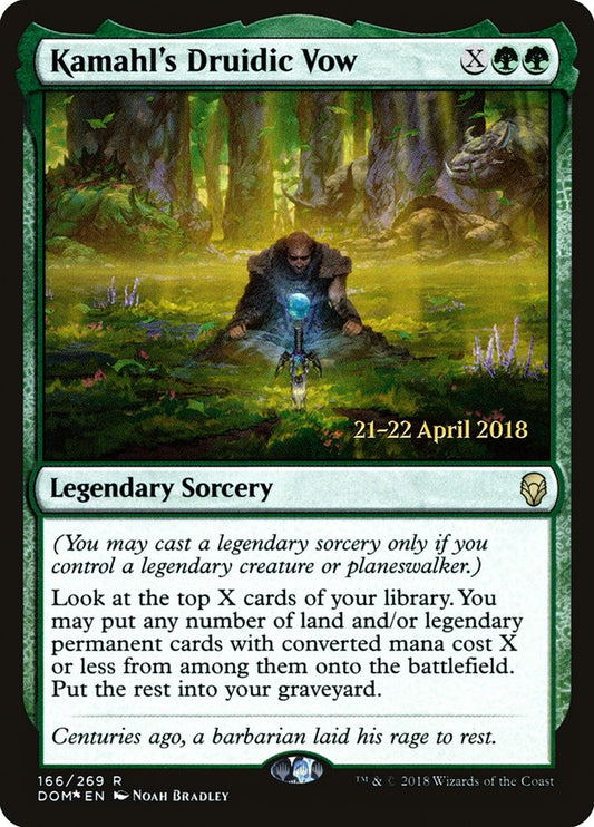 Kamahl's Druidic Vow (Prerelease) (Dominaria) - (Foil): Dominaria Promos
