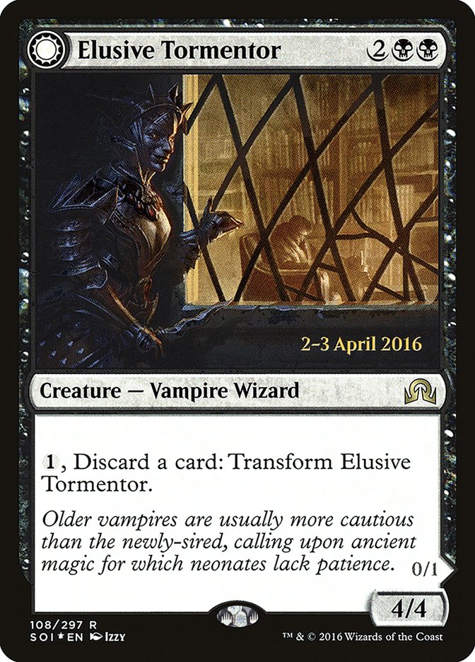 Elusive Tormentor // Insidious Mist (Prerelease) (Shadows over Innistrad) - (Foil): Shadows over Innistrad Promos