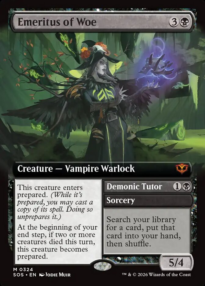 Emeritus of Woe // Demonic Tutor - (Foil): Secrets of Strixhaven