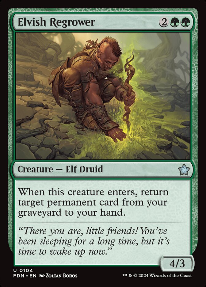 Elvish Regrower - (Foil): Foundations