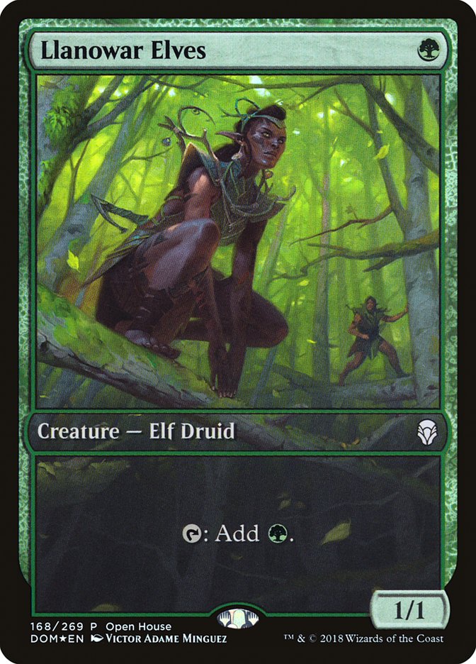 Llanowar Elves (Open House) (Full Art) - (Foil): Dominaria Promos