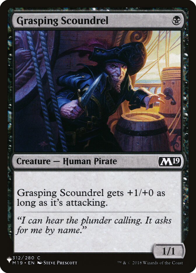 Grasping Scoundrel (Core Set 2019): The List