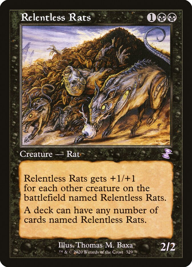 Relentless Rats (Retro Frame) - (Foil): Time Spiral Remastered