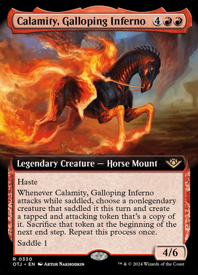 Calamity, Galloping Inferno (Extended Art) - (Foil): Outlaws of Thunder Junction