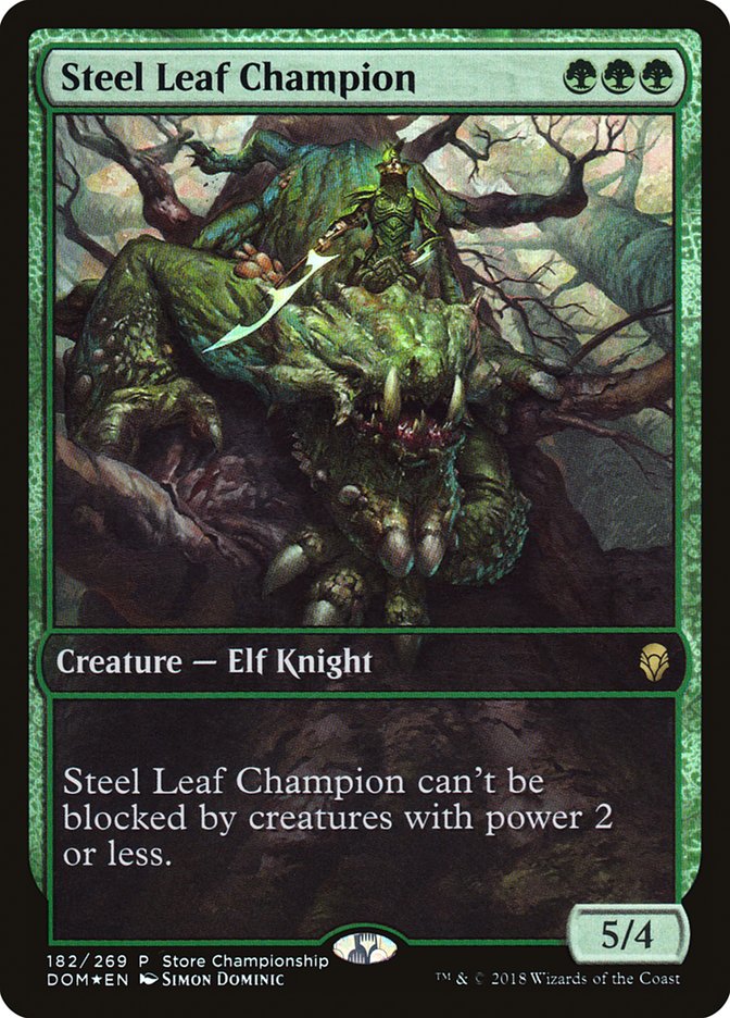 Steel Leaf Champion (Prerelease) (Dominaria) - (Foil): Dominaria Promos
