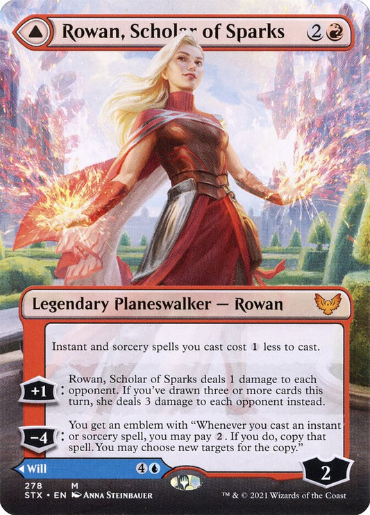 Rowan, Scholar of Sparks // Will, Scholar of Frost (Borderless): Strixhaven: School of Mages