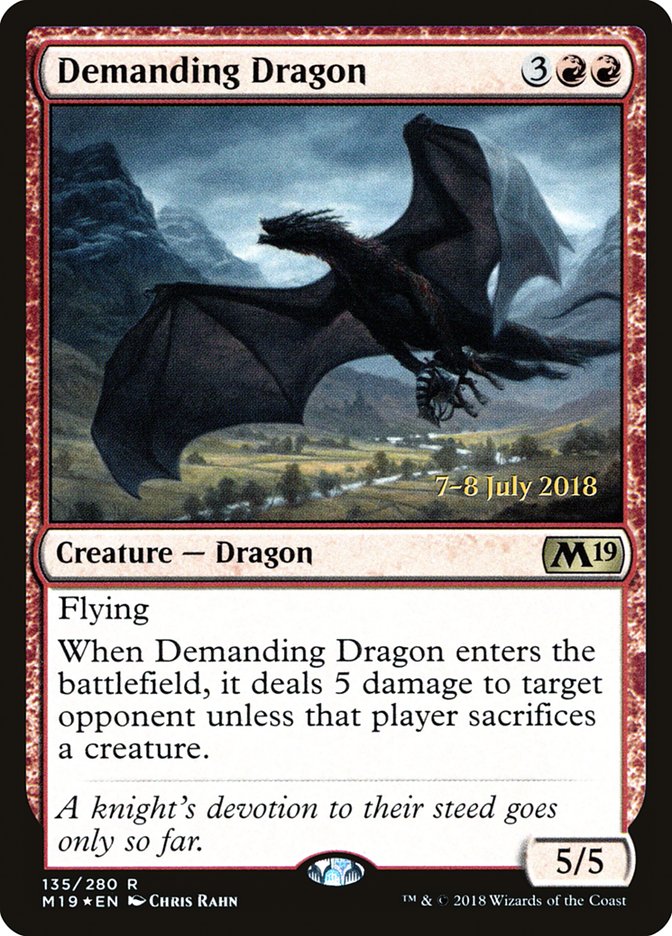 Demanding Dragon (Prerelease) (Core Set 2019) - (Foil): Core Set 2019 Promos