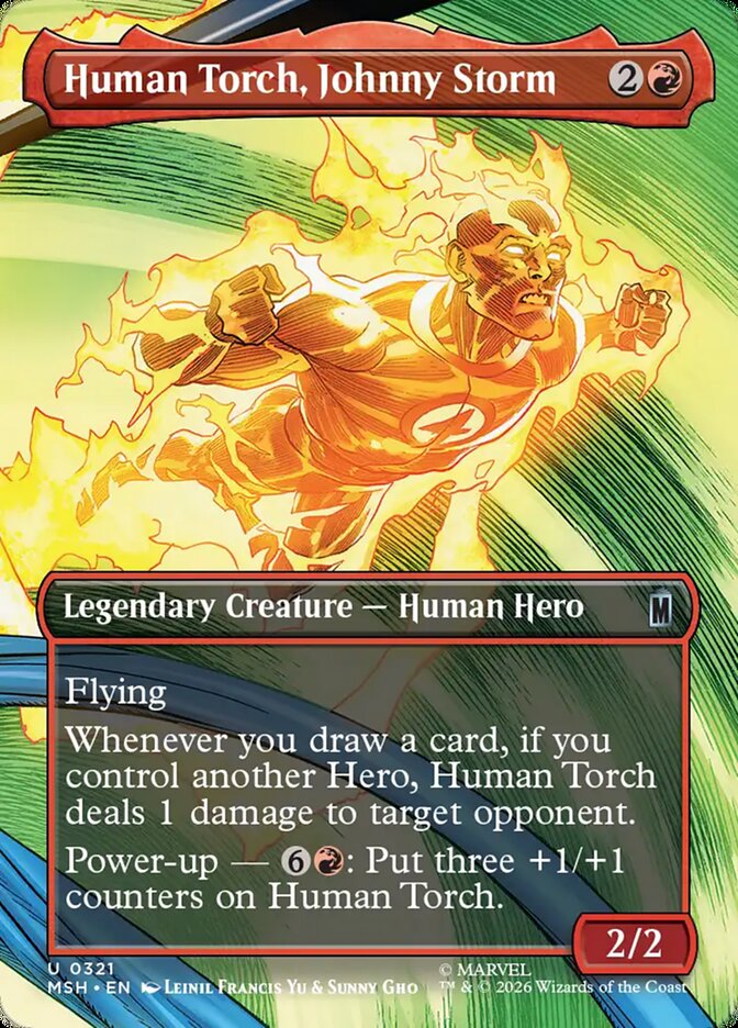 Human Torch, Johnny Storm (Borderless) (#321)