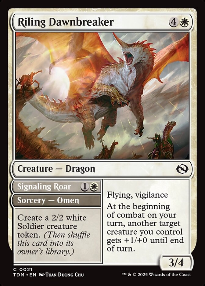 Riling Dawnbreaker // Signaling Roar - (Foil): Tarkir: Dragonstorm