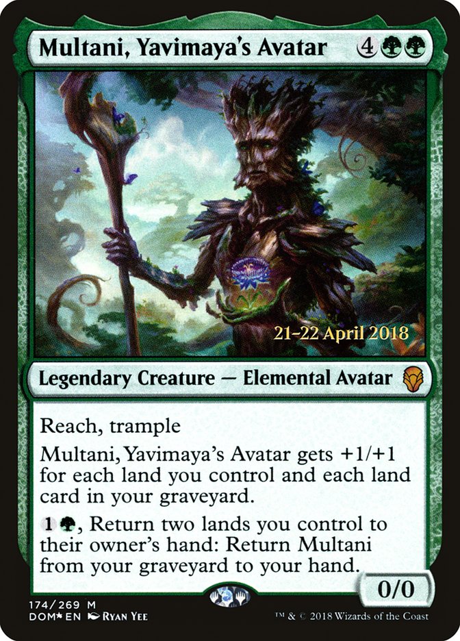 Multani, Yavimaya's Avatar (Prerelease) (Dominaria) - (Foil): Dominaria Promos